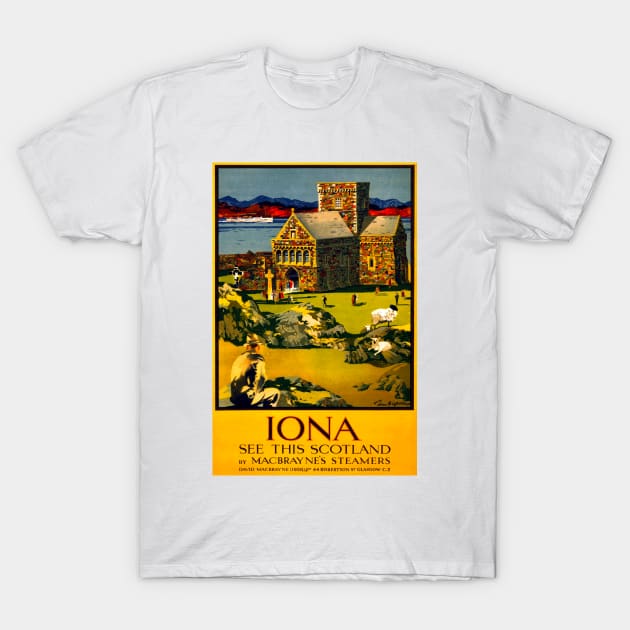 Vintage Travel - Iona Scotland T-Shirt by Culturio